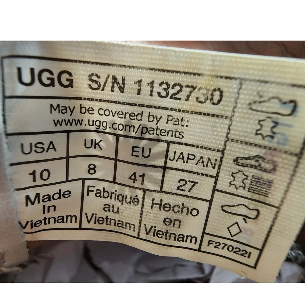 UGG South Bay Low Sneaker Women Size 10 White Leather Suede Tan Trim Good‎